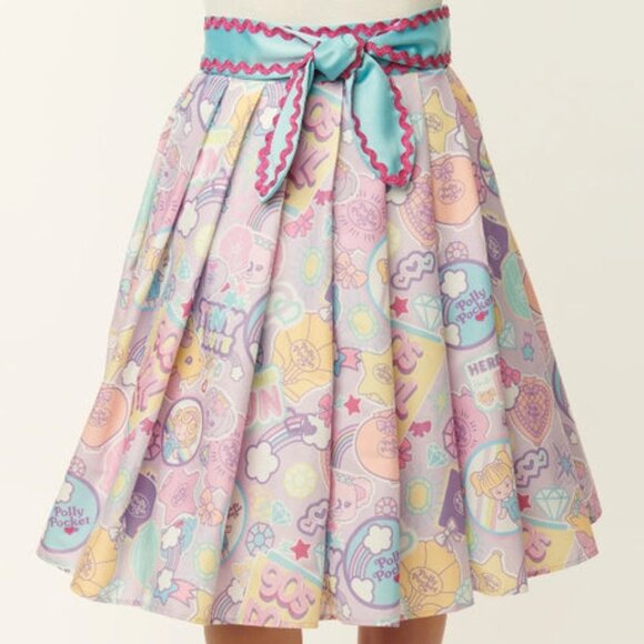 Unique Vintage Polly Pocket Berrie Print Swing Skirt Size L HTF - Picture 4 of 6